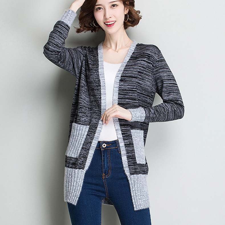 レディース　アウター　ニット　カーディガン　ロング　ゆったり　無地　長袖　カジュアル　大人可愛い　フェミニン　オフィス　OL　通勤　秋冬　デート　お出かけ　デイリー　ブラック　ブルー　ワインレッド　グレー　送料無料