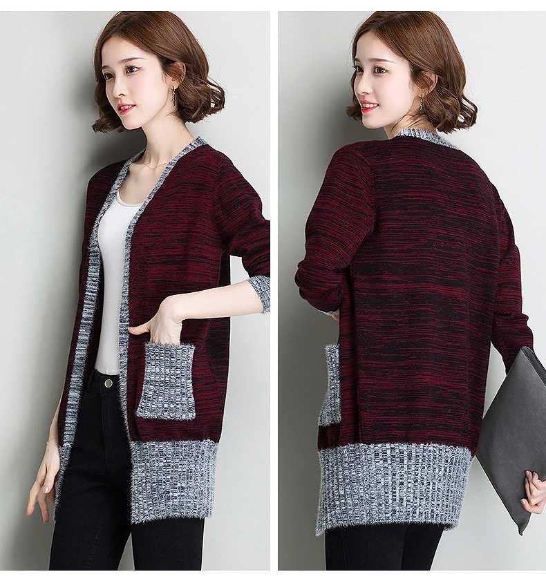 レディース　アウター　ニット　カーディガン　ロング　ゆったり　無地　長袖　カジュアル　大人可愛い　フェミニン　オフィス　OL　通勤　秋冬　デート　お出かけ　デイリー　ブラック　ブルー　ワインレッド　グレー　送料無料
