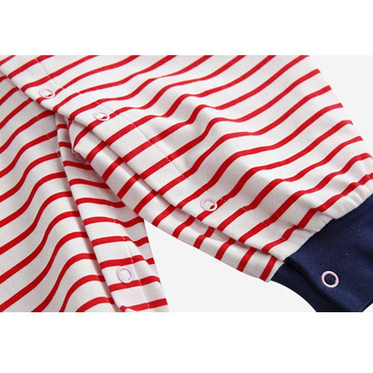 ベビー　キッズ　子供服　男　女　男の子　女の子　長袖　ロンパース　カバーオール　つなぎ　ボーダー　レッド　赤　ネイビー　紺　マリン　送料無料