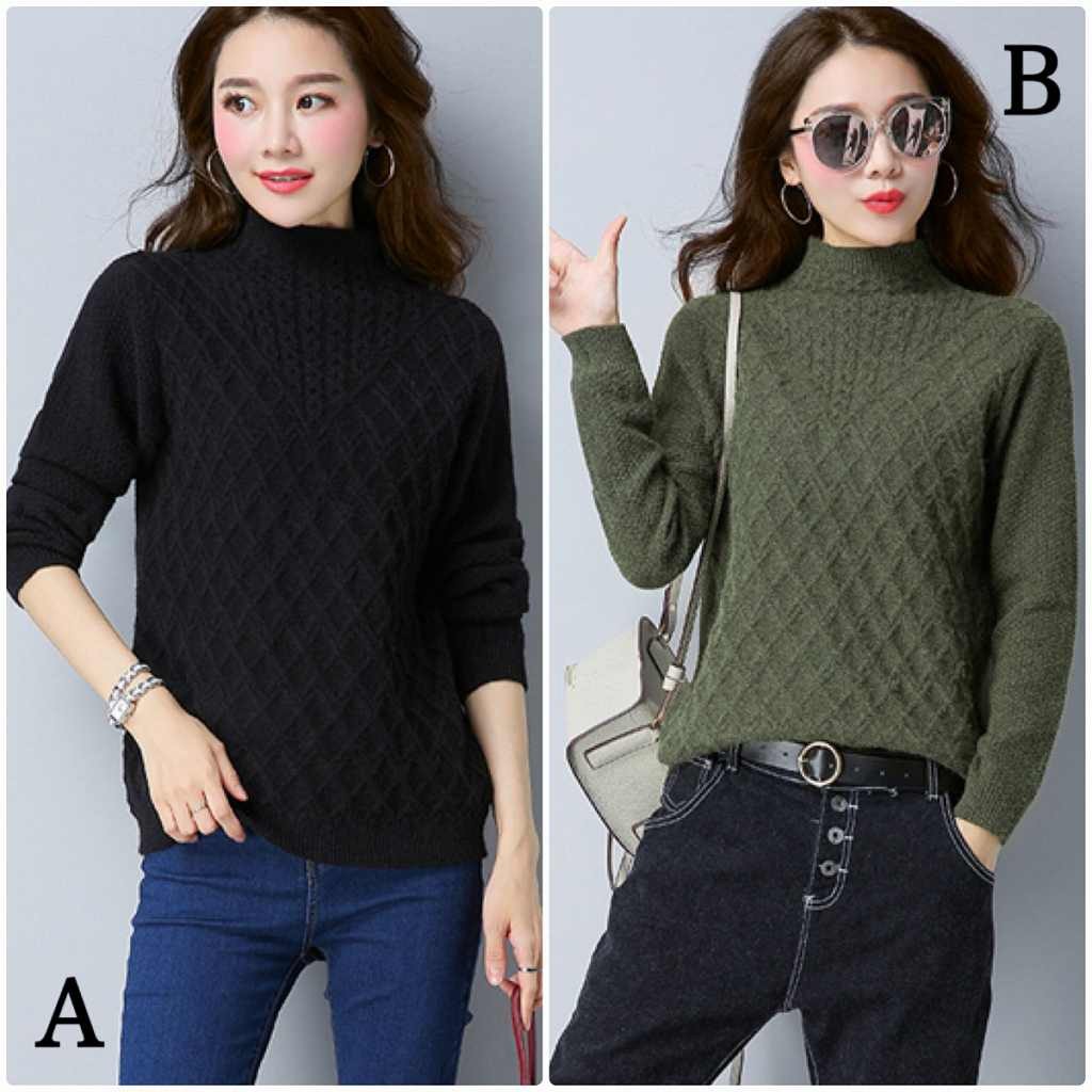 レディース　ニット　セーター　シングルネック　長袖　秋　冬　トップス　カジュアル　キュート　大人　可愛い　フェミニン　おしゃれ　お出かけ　デイリー　パープル　ベージュ　オリーブ　ブラック　黒　フリーサイズ　ワンサイズ　送料無料