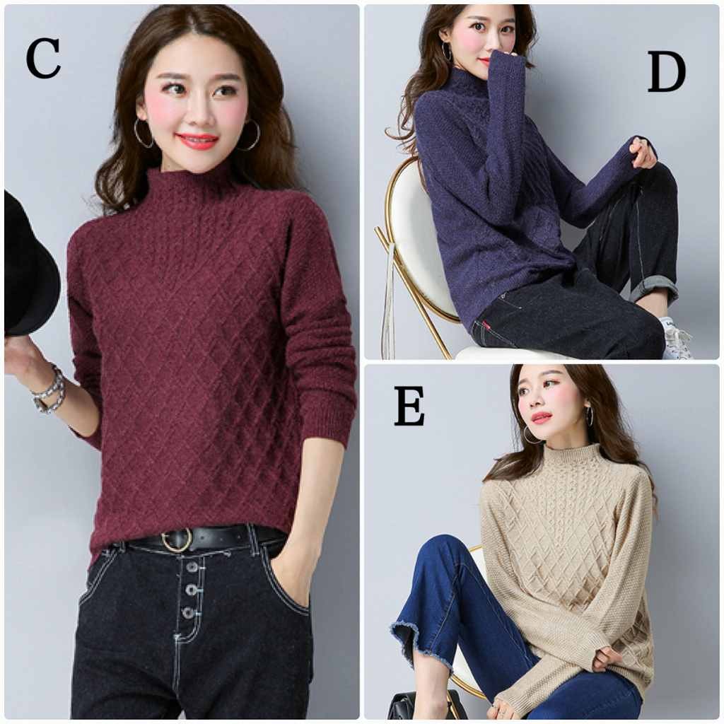 レディース　ニット　セーター　シングルネック　長袖　秋　冬　トップス　カジュアル　キュート　大人　可愛い　フェミニン　おしゃれ　お出かけ　デイリー　パープル　ベージュ　オリーブ　ブラック　黒　フリーサイズ　ワンサイズ　送料無料