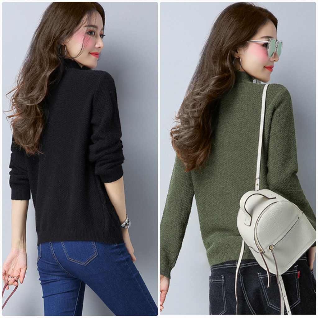 レディース　ニット　セーター　シングルネック　長袖　秋　冬　トップス　カジュアル　キュート　大人　可愛い　フェミニン　おしゃれ　お出かけ　デイリー　パープル　ベージュ　オリーブ　ブラック　黒　フリーサイズ　ワンサイズ　送料無料