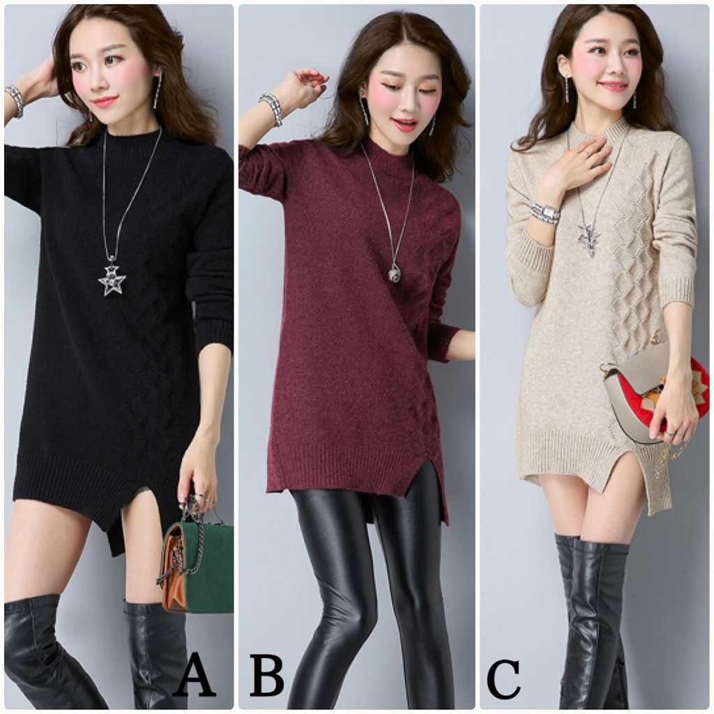 レディース　ニット　セーター　シングルネック　長袖　秋　冬　トップス　カジュアル　キュート　大人　可愛い　フェミニン　おしゃれ　お出かけ　デイリー　パープル　ベージュ　オリーブ　ブラック　ネイビー　黒　紺色　フリーサイズ　ワンサイズ　送料無料