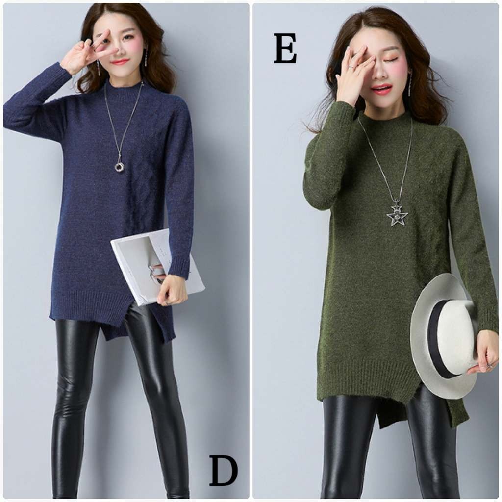 レディース　ニット　セーター　シングルネック　長袖　秋　冬　トップス　カジュアル　キュート　大人　可愛い　フェミニン　おしゃれ　お出かけ　デイリー　パープル　ベージュ　オリーブ　ブラック　ネイビー　黒　紺色　フリーサイズ　ワンサイズ　送料無料