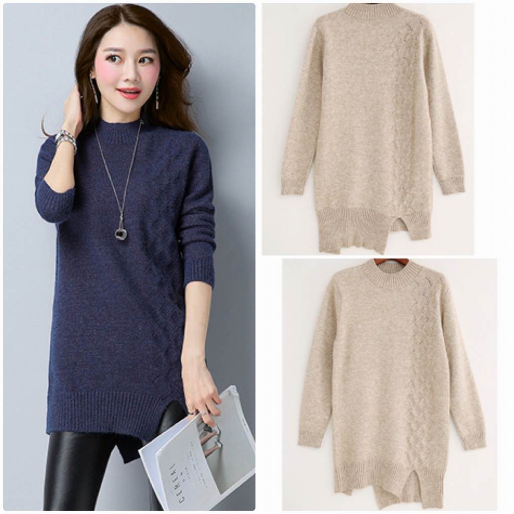 レディース　ニット　セーター　シングルネック　長袖　秋　冬　トップス　カジュアル　キュート　大人　可愛い　フェミニン　おしゃれ　お出かけ　デイリー　パープル　ベージュ　オリーブ　ブラック　ネイビー　黒　紺色　フリーサイズ　ワンサイズ　送料無料