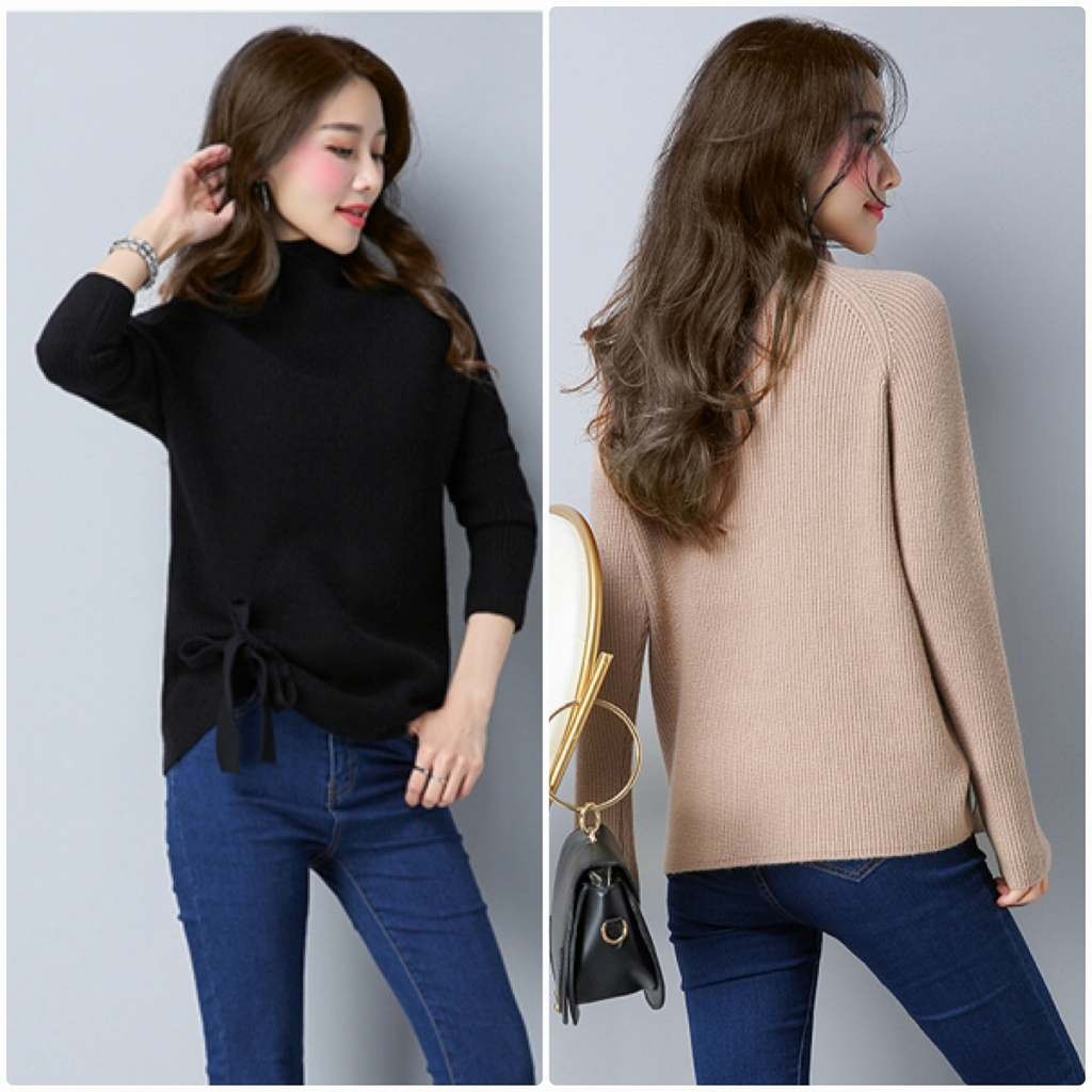 レディース　ニット　セーター　シングルネック　ロング丈　長袖　秋　冬　トップス　カジュアル　キュート　大人　可愛い　フェミニン　おしゃれ　お出かけ　デイリー　パープル　ベージュ　オリーブ　ブラック　フリーサイズ　ワンサイズ　送料無料