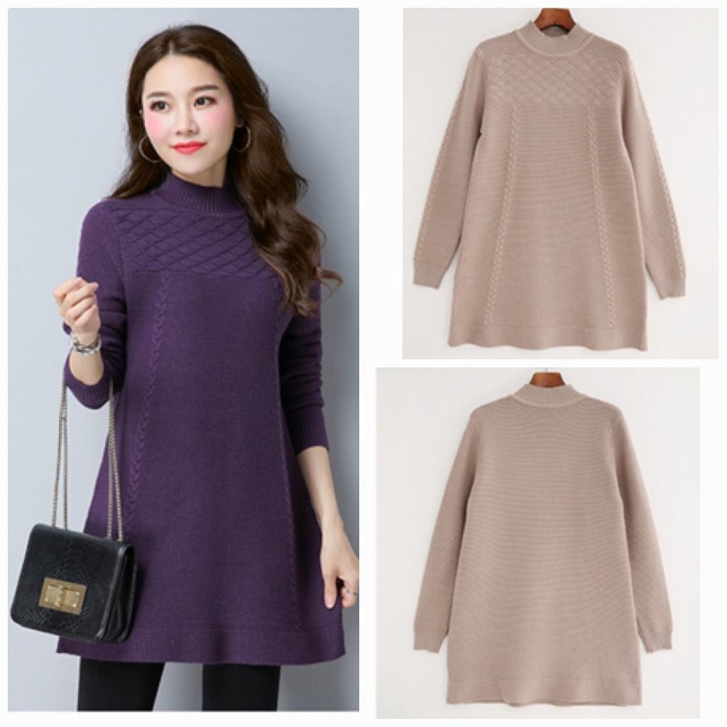 レディース　ニットワンピ　シングルネック　セーター　ワンピース　ミニ丈　スカート　カジュアル　キュート　可愛い　フェミニン　きれいめ　上品　エレガント　おしゃれ　デイリー　オリーブ　パープル　ワインレッド　ブラック　ベージュ　フリーサイズ　送料無料