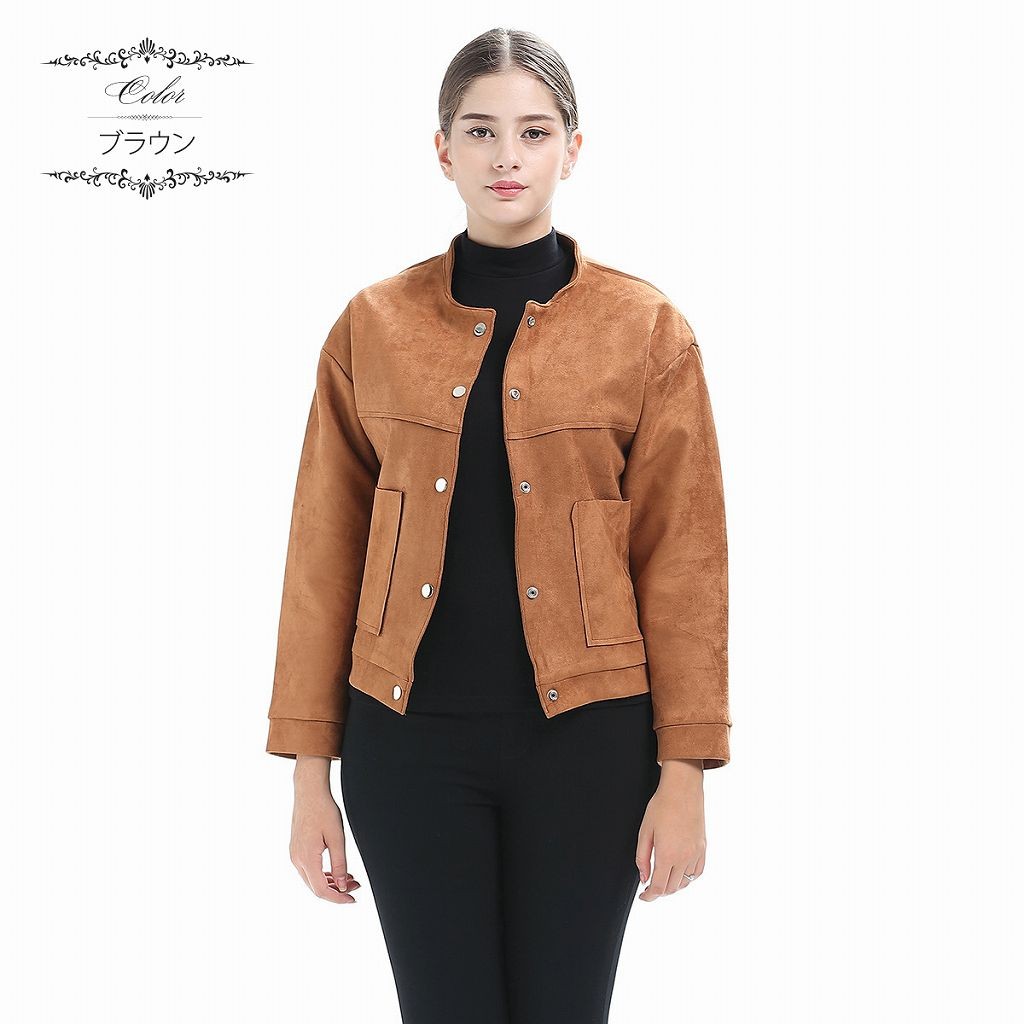 レディース　レザー　ジャケット　ブルゾン　秋　冬　アウター　カジュアル　長袖　キュート　大人　可愛い　フェミニン　きれいめ　エレガント　おしゃれ　お出かけ　お呼ばれ　デイリー　ブラウン　オリーブ　S　M　L　XL　サイズ　送料無料