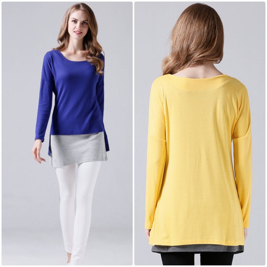 レディース　ロングTシャツ　ロンT　ラウンドネック　長袖　ロングスリーブ　トップス　カジュアル　キュート　大人　可愛い　フェミニン　セクシー　おしゃれ　お出かけ　デイリー　ネイビー　　グレー　イエロー　S　M　L　XL　2XL　3XL　大きいサイズ　送料無料