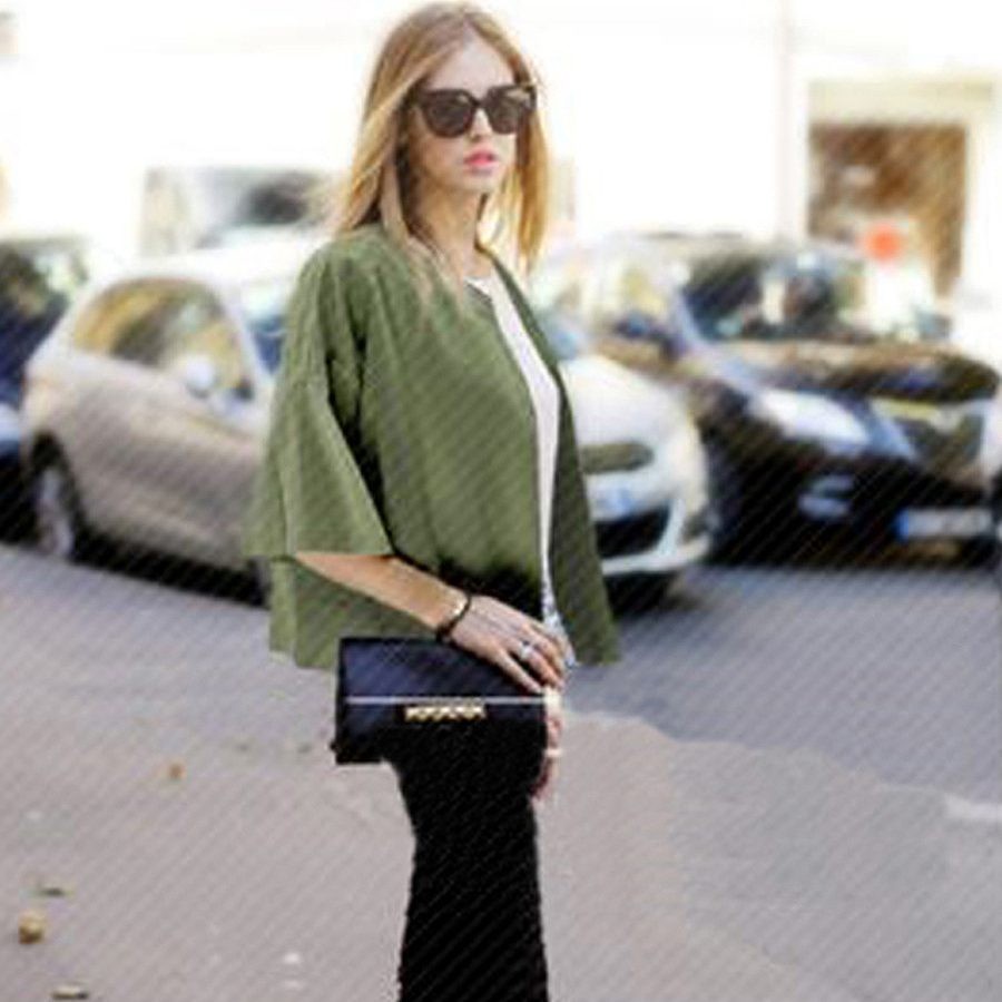 レディース　ジャケット　アウター　無地　7分袖　綿　コットン　シンプル　バットスリーブ　おしゃれ　カジュアル　大人可愛い　上品　きれいめ　フェミニン　ビジネス　オフィス　通勤　デート　お出かけ　普段着　グリーン　ブルー　カーキ　送料無料