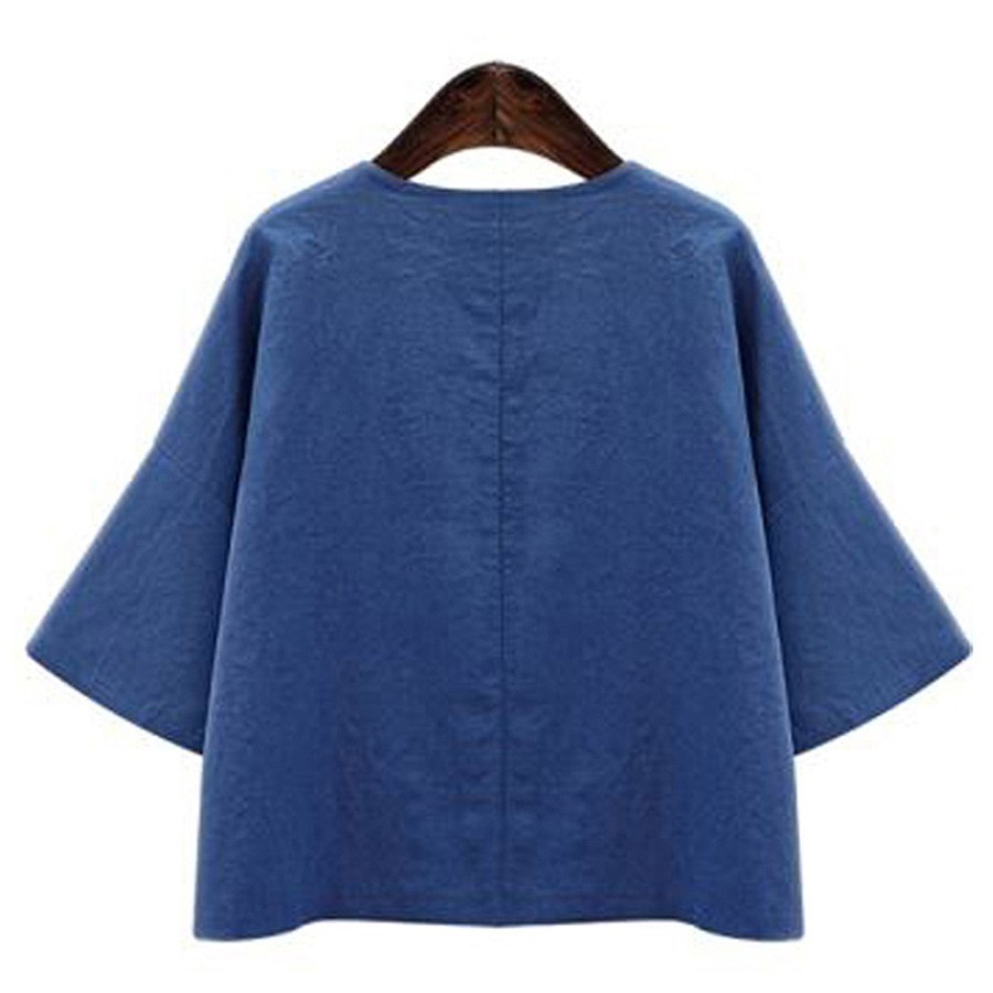 レディース　ジャケット　アウター　無地　7分袖　綿　コットン　シンプル　バットスリーブ　おしゃれ　カジュアル　大人可愛い　上品　きれいめ　フェミニン　ビジネス　オフィス　通勤　デート　お出かけ　普段着　グリーン　ブルー　カーキ　送料無料