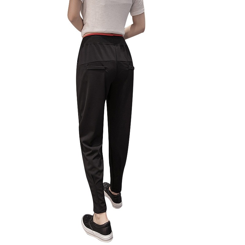 レディース　ボトムス　パンツ　春　夏　無地　ウエストゴム　スウェット　スリム　カジュアル　スポーティー　可愛い　フェミニン　デート　おでかけ　普段着　ブラック　黒　送料無料