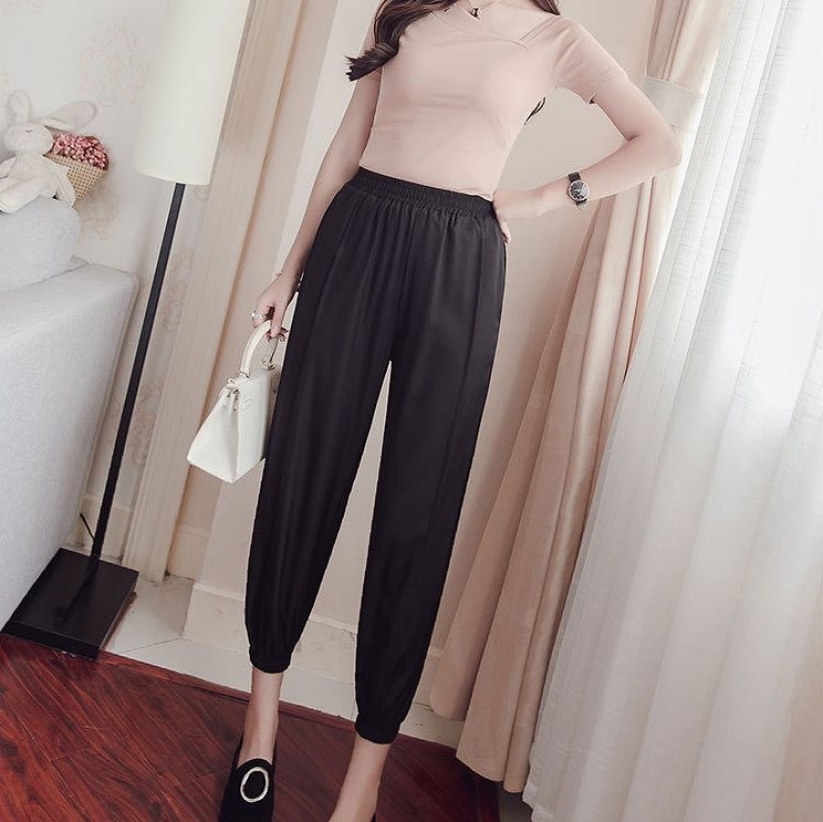 レディース　ボトムス　パンツ　無地　ウエストゴム　スウェトパンツ　クロップド　大きいサイズ　カジュアル　スポーティー　ゆったり　可愛い　フェミニン　デート　おでかけ　普段着　送料無料