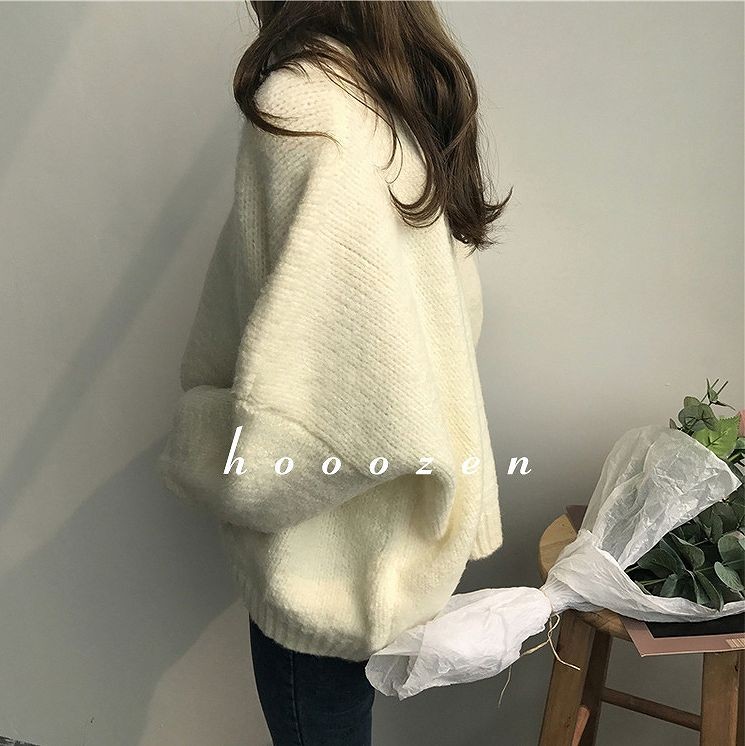 レディース　トップス　ニット　セーター　長袖　無地　ウール　厚手　シンプル　ゆったり　おしゃれ　カジュアル　大人可愛い　フェミニン　デート　お出かけ　通勤　普段着　ホワイト　ローズ　ブルー　イエロー　オレンジ　送料無料