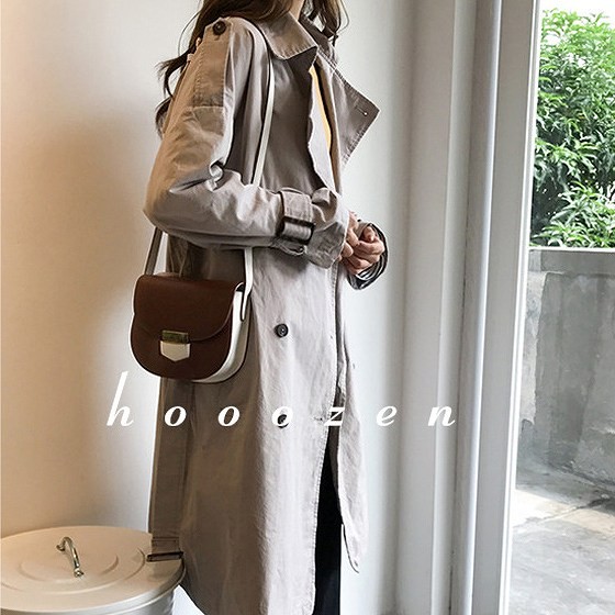 レディース　アウター　ダブルブレスト　コート　ロング　袖ベルト　長袖　無地　フリーサイズ　カジュアル　大人可愛い　フェミニン　キュート　かわいい　オフィス　OL　通勤　学生　デート　お出かけ　デイリー　グレー　カーキ　ブラック　送料無料