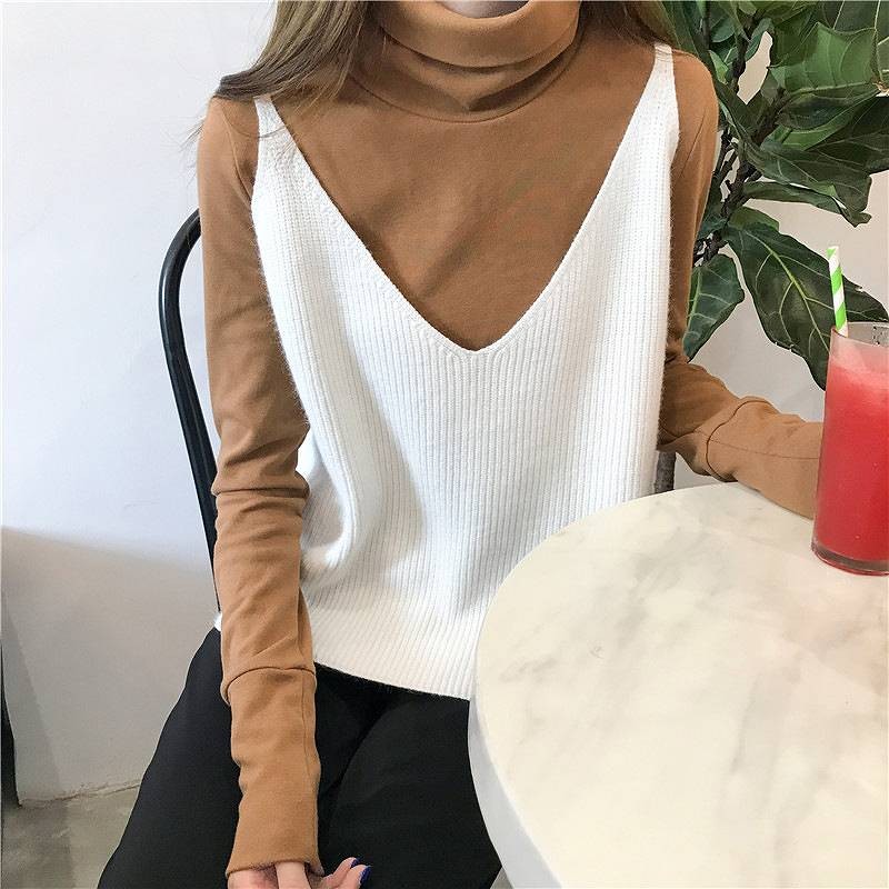 レディース　トップス　ニット　ベスト　キャミソール　Vネック　無地　フリーサイズ　カジュアル　大人可愛い　フェミニン　キュート　かわいい　ルームウェア　デート　お出かけ　デイリー　オレンジ　グレー　ベージュ　ブラック　ホワイト　送料無料
