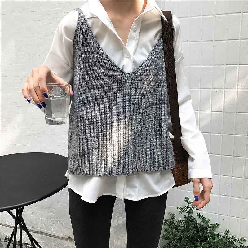 レディース　トップス　ニット　ベスト　キャミソール　Vネック　無地　フリーサイズ　カジュアル　大人可愛い　フェミニン　キュート　かわいい　ルームウェア　デート　お出かけ　デイリー　オレンジ　グレー　ベージュ　ブラック　ホワイト　送料無料