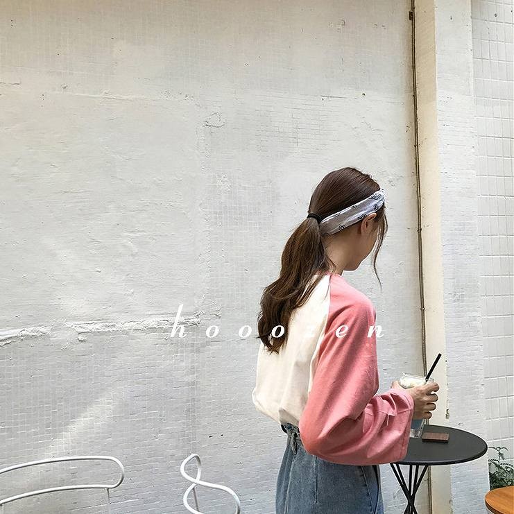 レディース　トップス　Tシャツ　バイカラー　長袖　ラグラン　ラウンドネック　ゆったり　無地　フリーサイズ　カジュアル　大人可愛い　フェミニン　キュート　かわいい　デート　お出かけ　デイリー　ピンク　イエロー　ブラック　送料無料