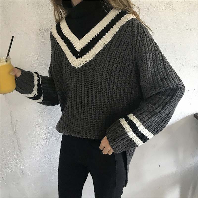 レディース　トップス　ニット　セーター　長袖　Vネック　ロングテール　ゆったり　無地　フリーサイズ　カジュアル　大人可愛い　フェミニン　キュート　デート　お出かけ　デイリー　グレー　レッド　送料無料