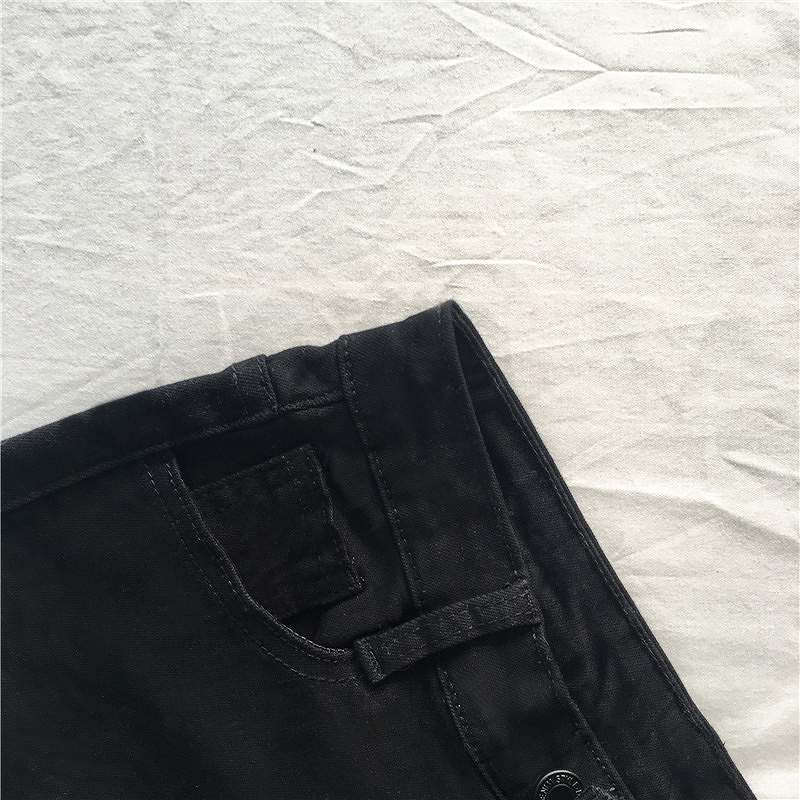 レディース　ボトムス　ストレートパンツ　ロングパンツ　ハイウエスト　コットン　切りっぱなし　アンクル丈　無地　大きいサイズ　美脚　脚長　カジュアル　大人可愛い　フェミニン　キュート　かわいい　デート　お出かけ　デイリー　ブラック　送料無料