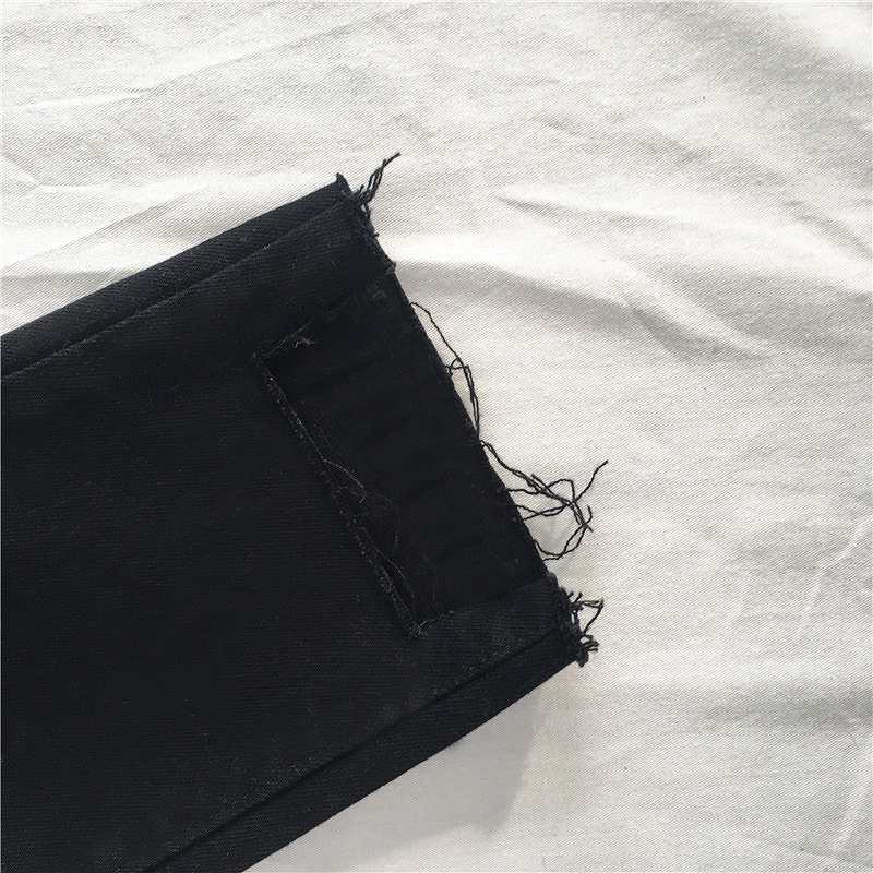 レディース　ボトムス　ストレートパンツ　ロングパンツ　ハイウエスト　コットン　切りっぱなし　アンクル丈　無地　大きいサイズ　美脚　脚長　カジュアル　大人可愛い　フェミニン　キュート　かわいい　デート　お出かけ　デイリー　ブラック　送料無料