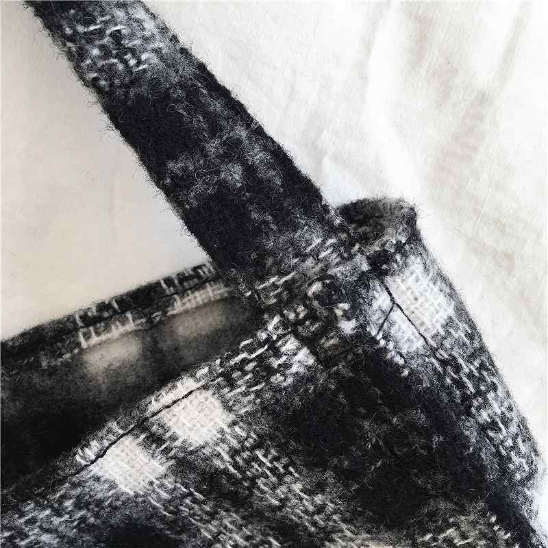 レディース　トートバッグ　肩掛け　ショルダーバッグ　大きめ　レトロ　タータンチェック　秋冬　カジュアル　大人可愛い　キュート　フェミニン　デート　お出かけ　オフィス　OL　通勤　通学　デイリー　ブラック　送料無料　