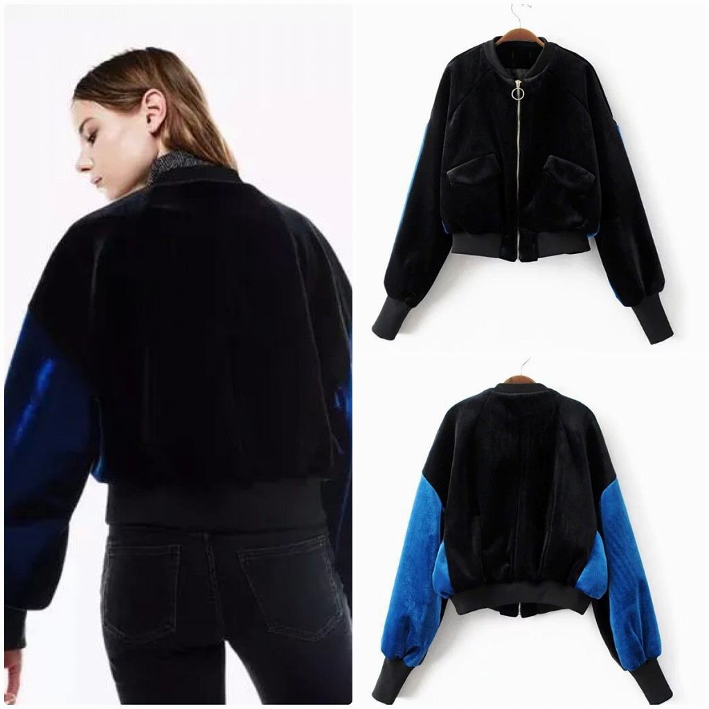 レディース　ベルベット　ジャケット　ジッパー　コート　アウター　カジュアル　フェミニン　セクシー　きれいめ　エレガント　セクシー　おしゃれ　お出かけ　お呼ばれ　ブラック　黒　34　36　38　サイズ　送料無料