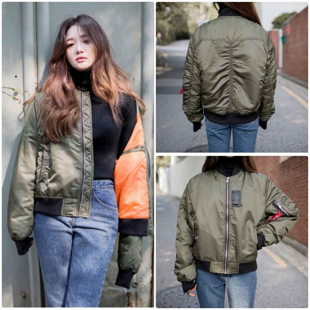 レディース　MA-1　フライトジャケット　ミリタリー　ジッパー　コート　アウター　カジュアル　フェミニン　セクシー　きれいめ　エレガント　セクシー　おしゃれ　お出かけ　お呼ばれ　ブラック　オリーブ　黒　S　M　L　XL　サイズ　送料無料