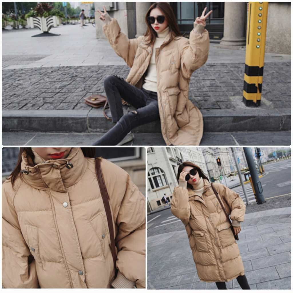 レディース　ダウンジャケット　コート　ロング丈　ジャケット　秋　冬　アウター　カジュアル　長袖　キュート　大人　可愛い　フェミニン　きれいめ　エレガント　おしゃれ　お出かけ　お呼ばれ　デイリー　カーキ　ベージュ　S　M　L　サイズ　送料無料