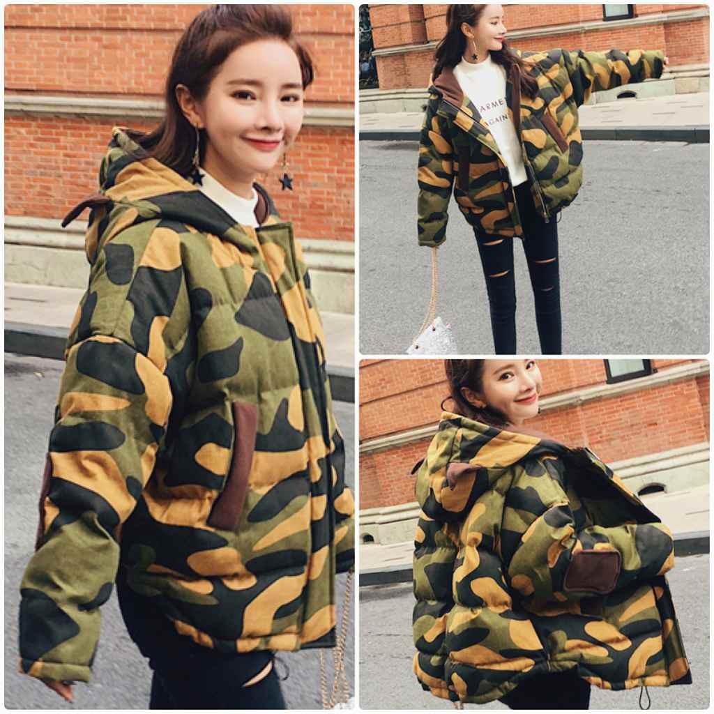 レディース　フード付き　ジャケット　迷彩　カモフラ柄　秋　冬　アウター　カジュアル　長袖　キュート　大人　可愛い　フェミニン　きれいめ　エレガント　おしゃれ　お出かけ　お呼ばれ　デイリー　グリーン　S　M　L　XL　サイズ　送料無料