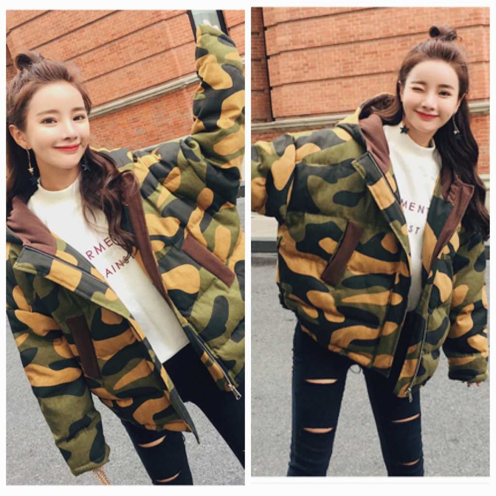 レディース　フード付き　ジャケット　迷彩　カモフラ柄　秋　冬　アウター　カジュアル　長袖　キュート　大人　可愛い　フェミニン　きれいめ　エレガント　おしゃれ　お出かけ　お呼ばれ　デイリー　グリーン　S　M　L　XL　サイズ　送料無料