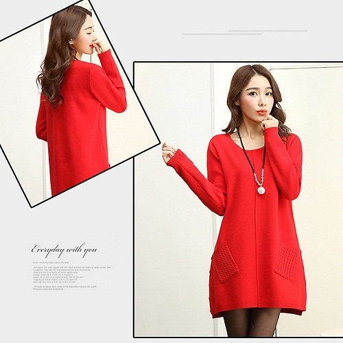 レディース　ラウンドネック　ニット　セーター　カットソー　ウール　トップス　長袖　春　女性　大人　カジュアル　キュート　可愛い　おしゃれ　ファッション　グレー　ピンク　レッド　ブラック　ワイン　M　L　XL　サイズ　送料無料