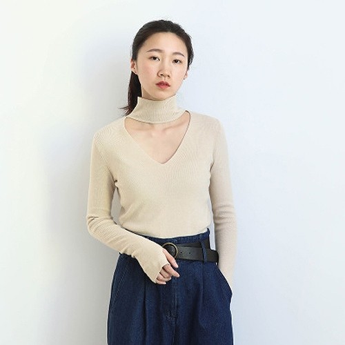 レディース　タートルネック　Vネック　ホルターネック　ニット　セーター　トップス　春　長袖　女性　大人　カジュアル　キュート　清楚　可愛い　おしゃれ　ファッション　ベージュ　ブラック　ブラウン　フリーサイズ　ワンサイズ　送料無料