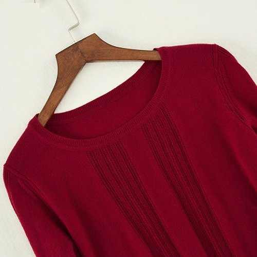 レディース　ラウンドネック　ニット　ウール　セーター　トップス　春　長袖　プルオーバー　女性　大人　カジュアル　キュート　清楚　可愛い　おしゃれ　ファッション　レッド　ベージュ　ブラック　S　M　L　XL　サイズ　送料無料