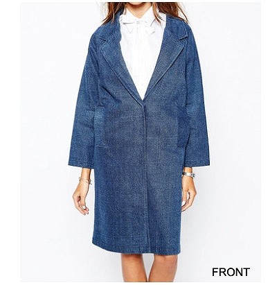 レディース　アウター　セミロング　コート　ジャケット　長袖　無地　大きいサイズ　大人可愛い　キュート　フェミニン　オフィス　デート　お出かけ　デイリー　ブルー　送料無料