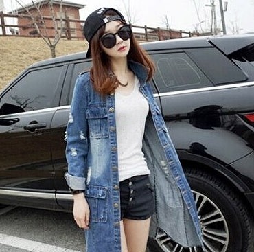 レディース　アウター　セミロング　デニムコート　デニムジャケット　Gジャン　長袖　無地　大人可愛い　キュート　フェミニン　デート　お出かけ　デイリー　ブルー　送料無料