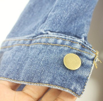 レディース　アウター　セミロング　デニムコート　デニムジャケット　Gジャン　長袖　無地　大人可愛い　キュート　フェミニン　デート　お出かけ　デイリー　ブルー　送料無料