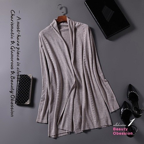 レディース　ニット　ロングカーディガン　トップス　アウター　長袖　セーター　春　羽織　女性　大人　カジュアル　キュート　清楚　可愛い　セクシー　おしゃれ　ファッション　ブラック　グレー　フリーサイズ　ワンサイズ　無地　送料無料