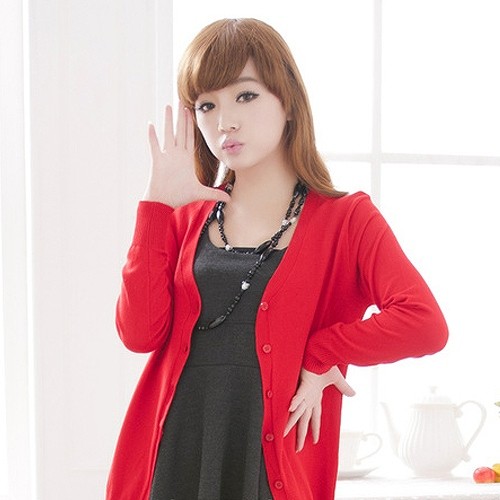 レディース　ニット　カーディガン　トップス　アウター　長袖　セーター　春　羽織　女性　大人　カジュアル　キュート　清楚　可愛い　セクシー　おしゃれ　ファッション　レッド　グリーン　イエロー　フリーサイズ　ワンサイズ　無地　送料無料