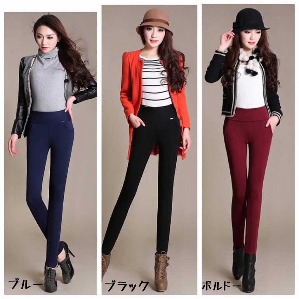 レディース　ボトムス　パンツ　ハイウエスト　レギンス　スリム　無地　大人カジュアル　春秋　シンプル　大きいサイズ　オフィス　通勤　OL　デイリー　お出かけ　デート　ブルー　ブラック　ボルドー　送料無料