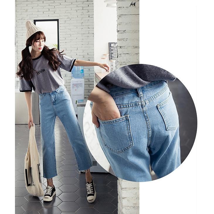 レディース　ボトムス　ジーンズ　デニム　バギー　クロップド　フレイドヘム　切りっぱなし　カットオフデニム　ワイド　無地　9分丈　大人カジュアル　フェミニン　大きいサイズ　シンプル　リゾート　普段着　デイリー　お出かけ　ブルー　ライトブルー　送料無料