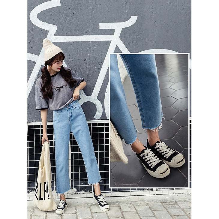 レディース　ボトムス　ジーンズ　デニム　バギー　クロップド　フレイドヘム　切りっぱなし　カットオフデニム　ワイド　無地　9分丈　大人カジュアル　フェミニン　大きいサイズ　シンプル　リゾート　普段着　デイリー　お出かけ　ブルー　ライトブルー　送料無料