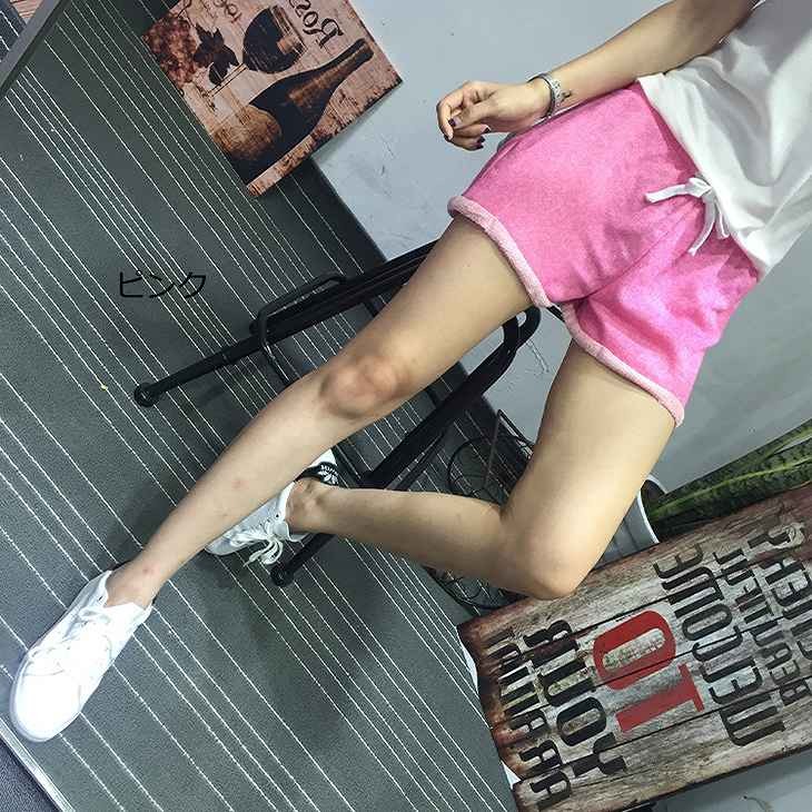 レディース　ボトムス　ホットパンツ　ショートパンツ　スウェット　スポーツ　短パン　切りっぱなし　カットオフ　フレイドヘム　ワイドパンツ　カジュアル　サーフパンツ　黒　ブラック　ブルー　ピンク　グレー　パープル　送料無料