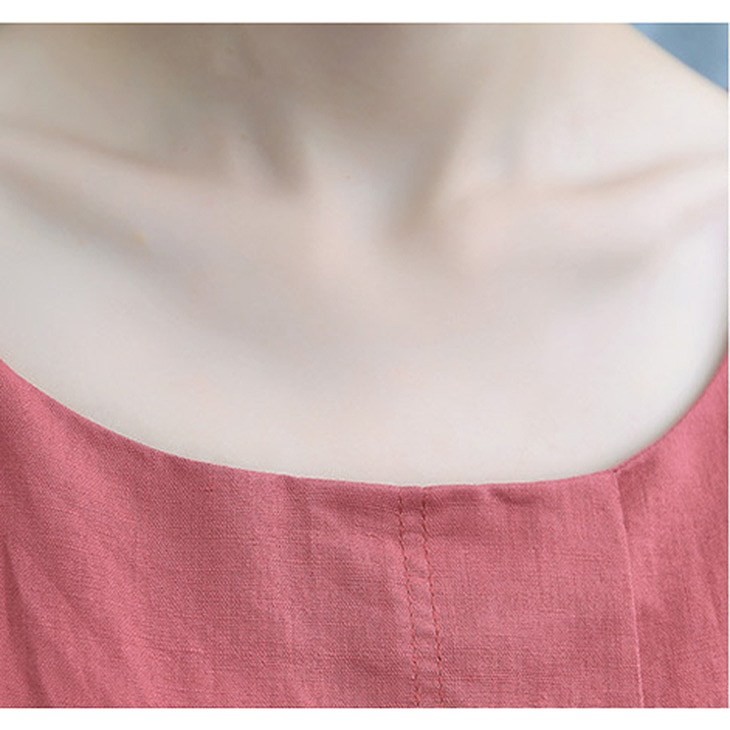 レディース　ワンピース　スカート　コットン　ベルト　リボン　ノースリーブ　フレア　夏　シンプル　大きいサイズ　大人カジュアル　大人可愛い　無地　膝丈　フェミニン　ナチュラル　お出かけ　デート　デイリー　ブルー　レッド　カーキ　送料無料