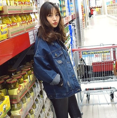 レディース　ジージャン　アウター　上着　ジーンズ　ジャケット　デニム　ゆったり　ヴィンテージ加工　ブルー　送料無料