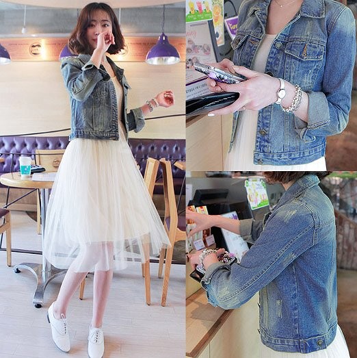 レディース　ジージャン　アウター　上着　ジーンズ　ジャケット　デニム　ショート丈　パーティー　2次会　お呼ばれ　送料無料