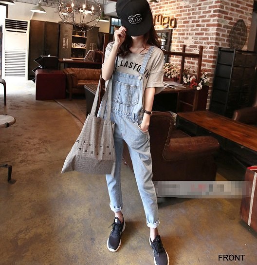 レディース　オーバーオール　サロペット　パンツ　デニム　ジーンズ　水色　薄いブルー　青　送料無料