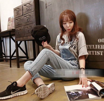 レディース　オーバーオール　サロペット　パンツ　デニム　ジーンズ　水色　薄いブルー　青　送料無料