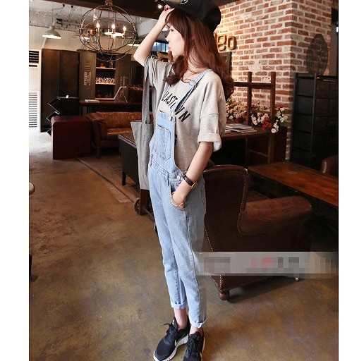 レディース　オーバーオール　サロペット　パンツ　デニム　ジーンズ　水色　薄いブルー　青　送料無料