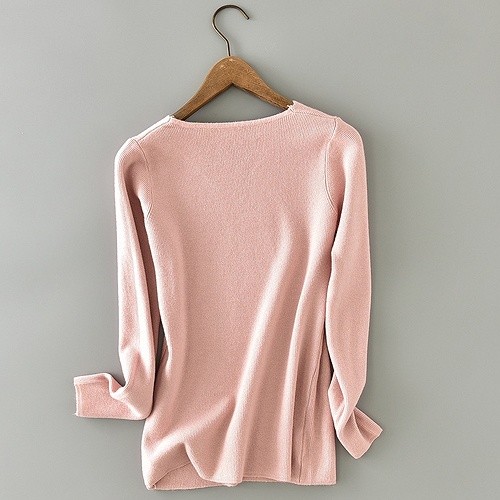 レディース　トップス　セーター　長袖　シンプル　Vネック　無地　キュート　かわいい　フリーサイズ　カジュアル　大人可愛い　フェミニン　オフィス　通勤　OL　デート　お出かけ　グレー　レッド　ピンク　ブルー　ブラック　ブラウン　イエロー　ホワイト　送料無料